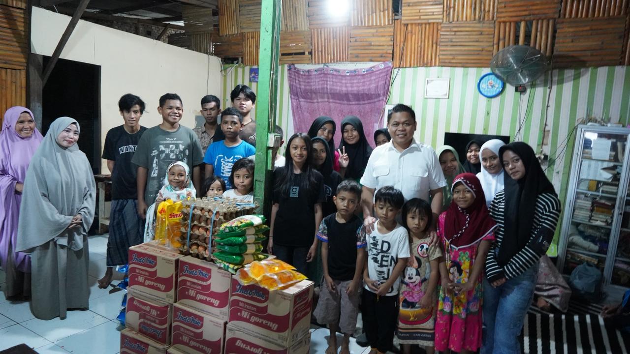 HUT Gerindra ke-18: Yasir Machmud  ke Panti Asuhan Jabal Rachmat Makassar, Bagi Sembako Untuk Anak Yatim Piatu