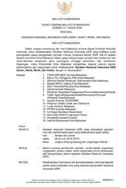 Tindak Lanjut Instruksi Presiden, Wali Kota Munafri Wajibkan Gerakan ASRI Dua Kali Sepekan di Makassar