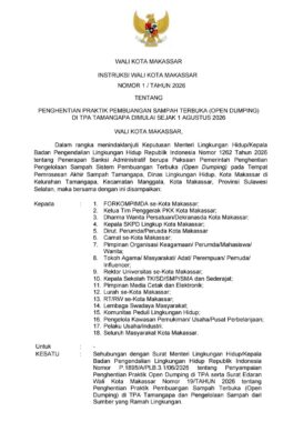 Instruksi Wali Kota Makassar Nomor 3 Tahun 2026: Pemilahan Sampah Wajib Dimulai dari Sumber